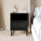 Merrick Lane Burkett Set of 2 Mid-Century Modern Wooden Bed Side Tables/Nightstands with Drawer and Shelf